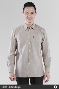 Linen Shirt - Linen Beige - 18184