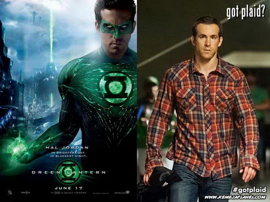 Ryan Reynolds, Green Lantern memakai kemeja flanel