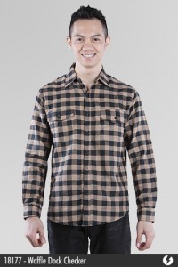 Kemeja Katun - Waffle Dock Checker Cotton Shirt - 18177