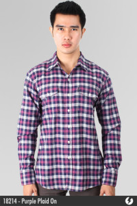 Flannel Shirt - Purple Plaid On - 18214